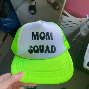 Neon Green 'Mom Squad' Trucker Hat